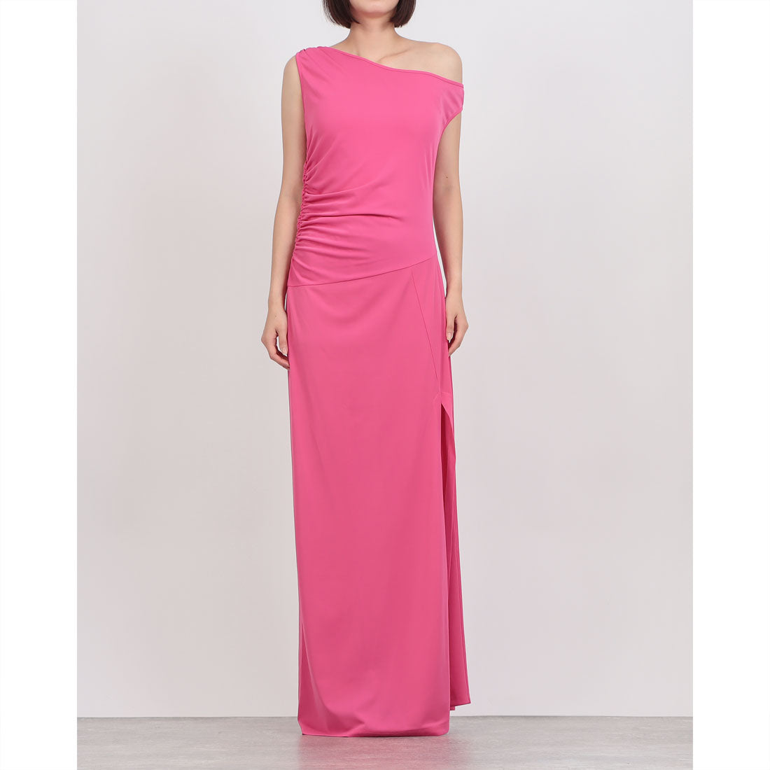 デニーローズ DENNY ROSE アシメショルダーストレッチジャージーロングドレス （FUXIA） FUXIA