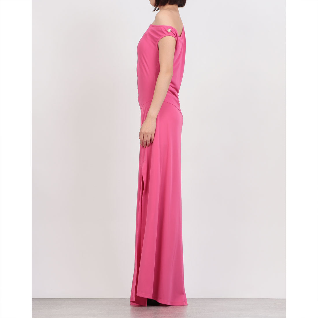 デニーローズ DENNY ROSE アシメショルダーストレッチジャージーロングドレス （FUXIA） FUXIA