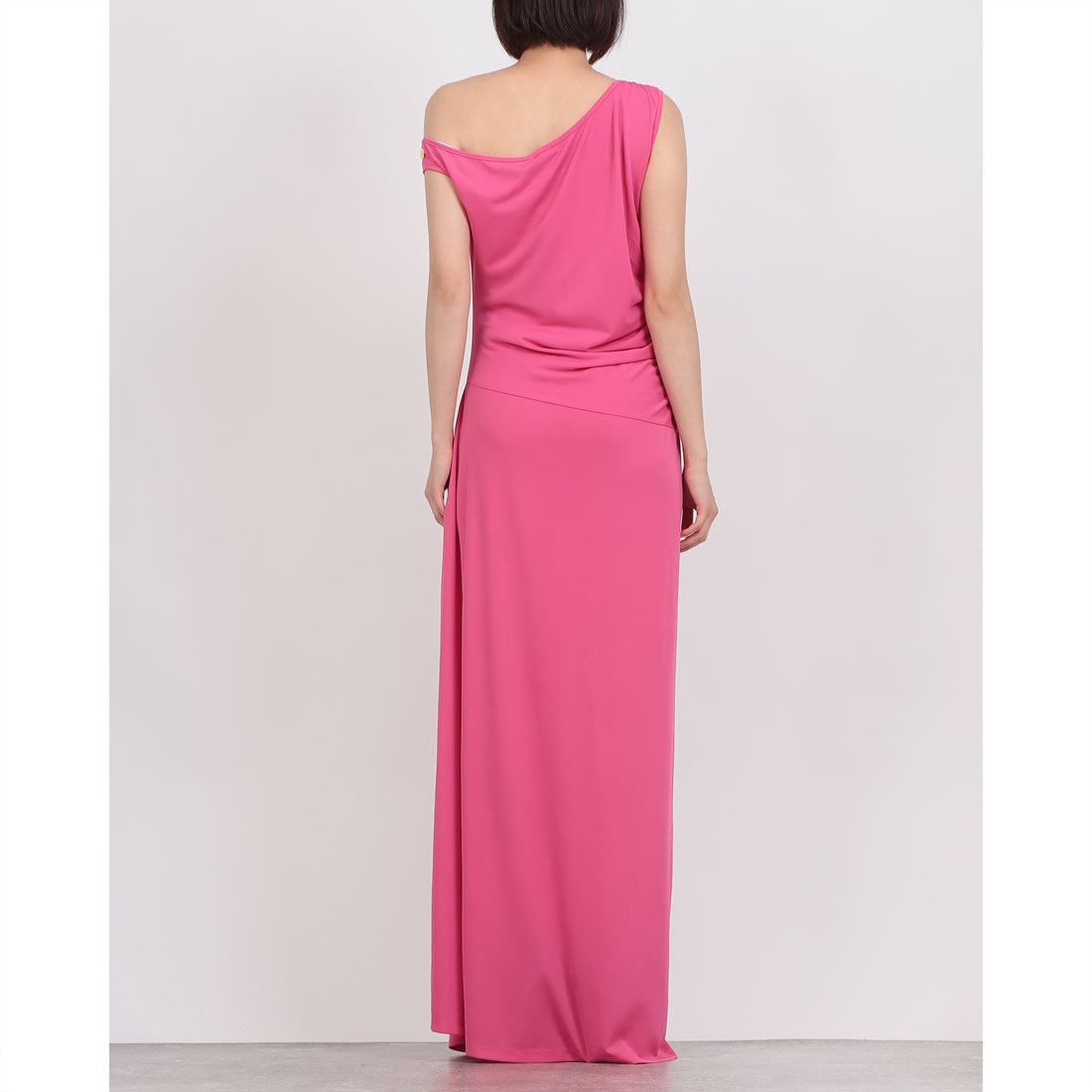 デニーローズ DENNY ROSE アシメショルダーストレッチジャージーロングドレス （FUXIA） FUXIA