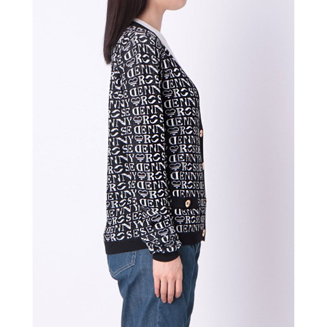 デニーローズ DENNY ROSE ロゴデザインカーディガン （BLACK） BLACK