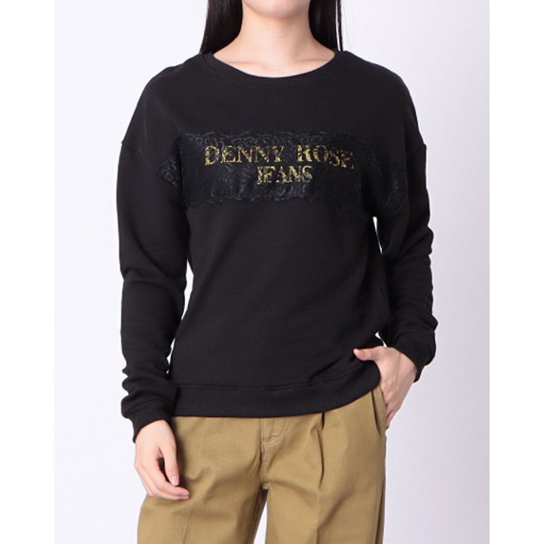 デニーローズ DENNY ROSE レースラインポイントスウェットTOPS （BLACK） BLACK