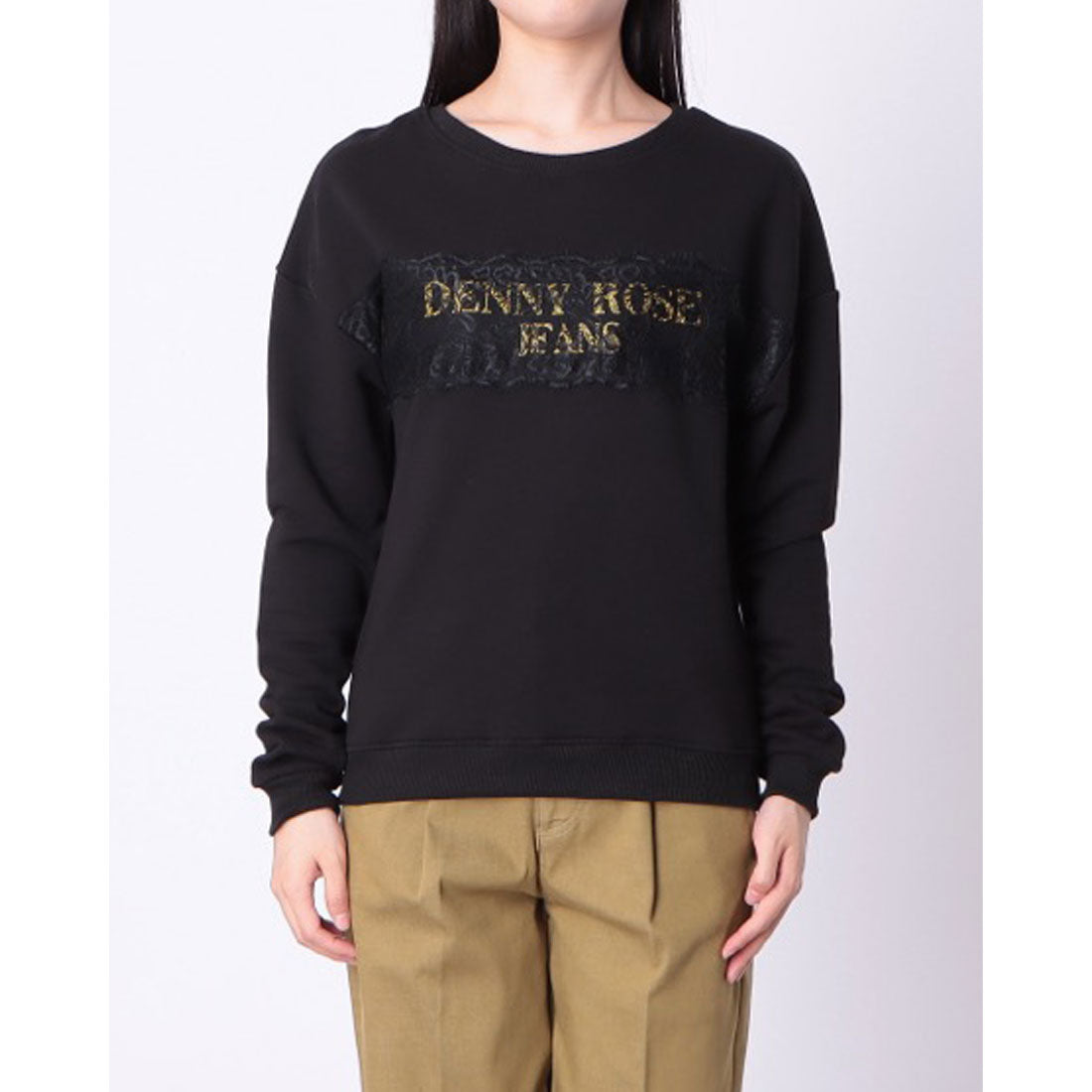 デニーローズ DENNY ROSE レースラインポイントスウェットTOPS （BLACK） BLACK