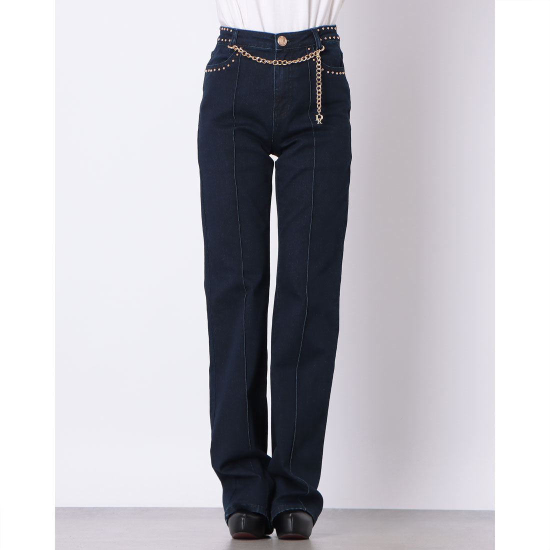 デニーローズ DENNY ROSE チェーンスタッズポイントデニム （BLUE） BLUE