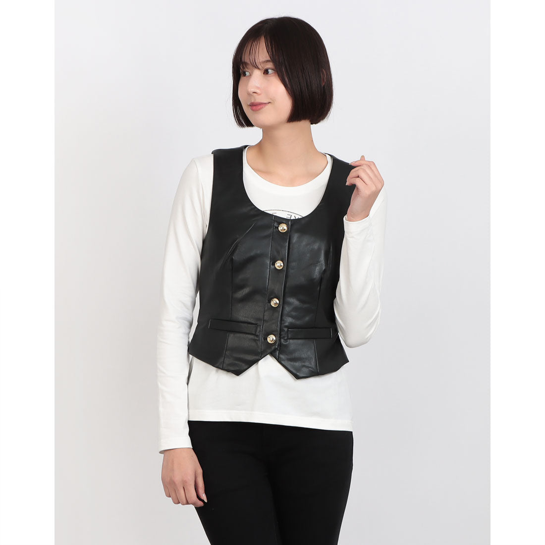 デニーローズ DENNY ROSE フェイクレザージレ （BLACK） BLACK