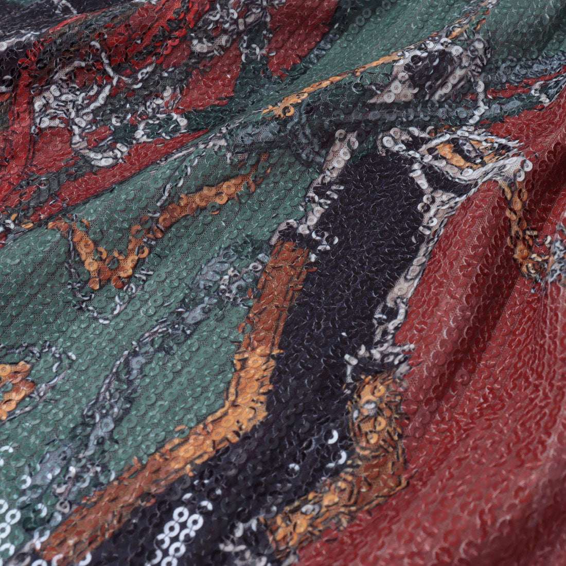 デニーローズ DENNY ROSE チェーンプリント総スパンコールロングSK （ORANGE） ORANGE