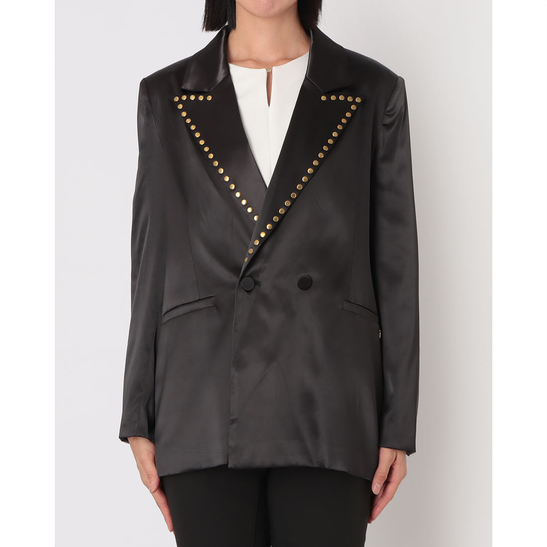 デニーローズ DENNY ROSE スタッズポイントサテンJK （BLACK） BLACK