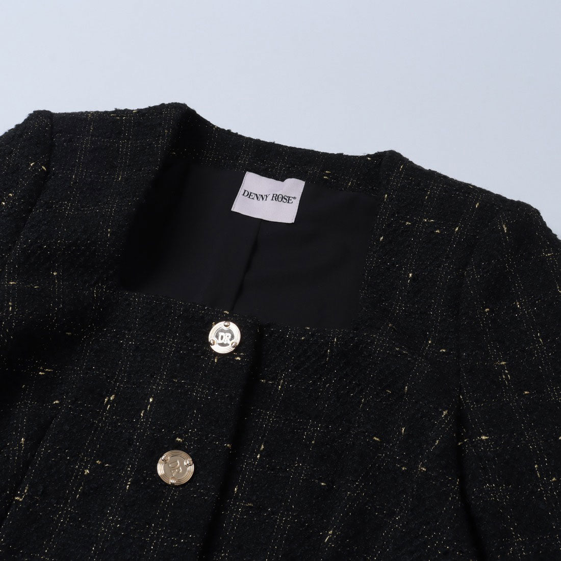 デニーローズ DENNY ROSE チェーンポイントスクエアネックCHANELツィードジャケット （BLACK） BLACK