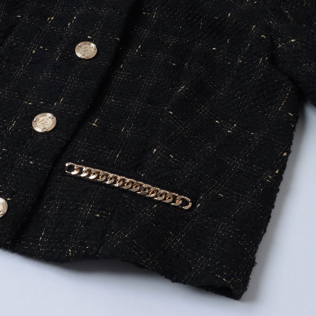 デニーローズ DENNY ROSE チェーンポイントスクエアネックCHANELツィードジャケット （BLACK） BLACK