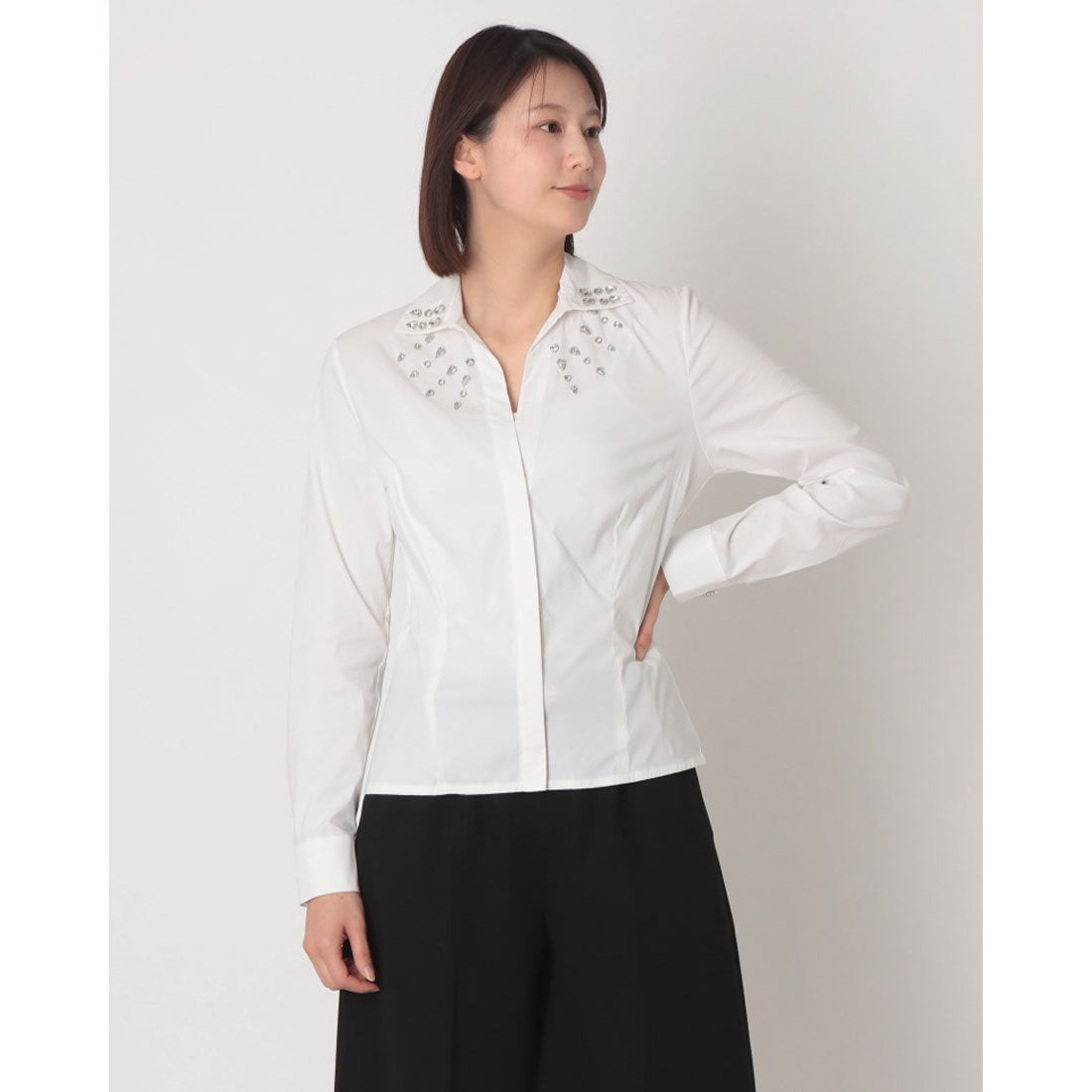 デニーローズ DENNY ROSE ビジューポイントシャツ （WHITE） WHITE