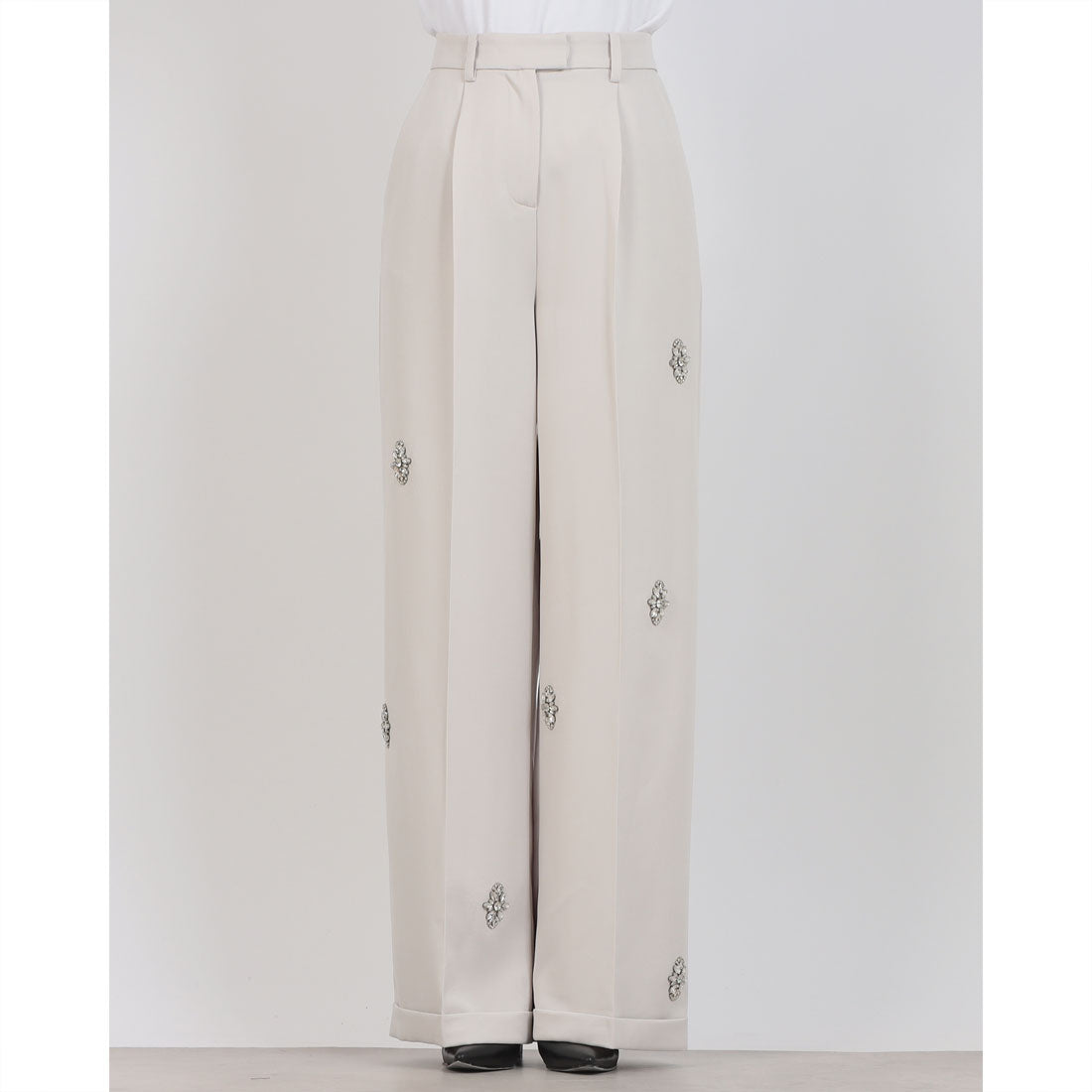 デニーローズ DENNY ROSE ビジューポイント ストレッチパンツ （GREIGE） GREIGE