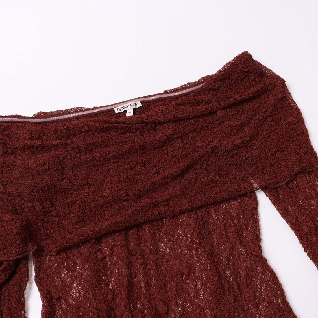 デニーローズ DENNY ROSE シアーレースオフショルワンピース （BROWN） BROWN