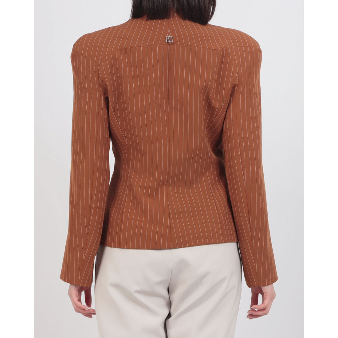 デニーローズ DENNY ROSE ネックデザイン ピンストライプジャケット （BROWN） BROWN