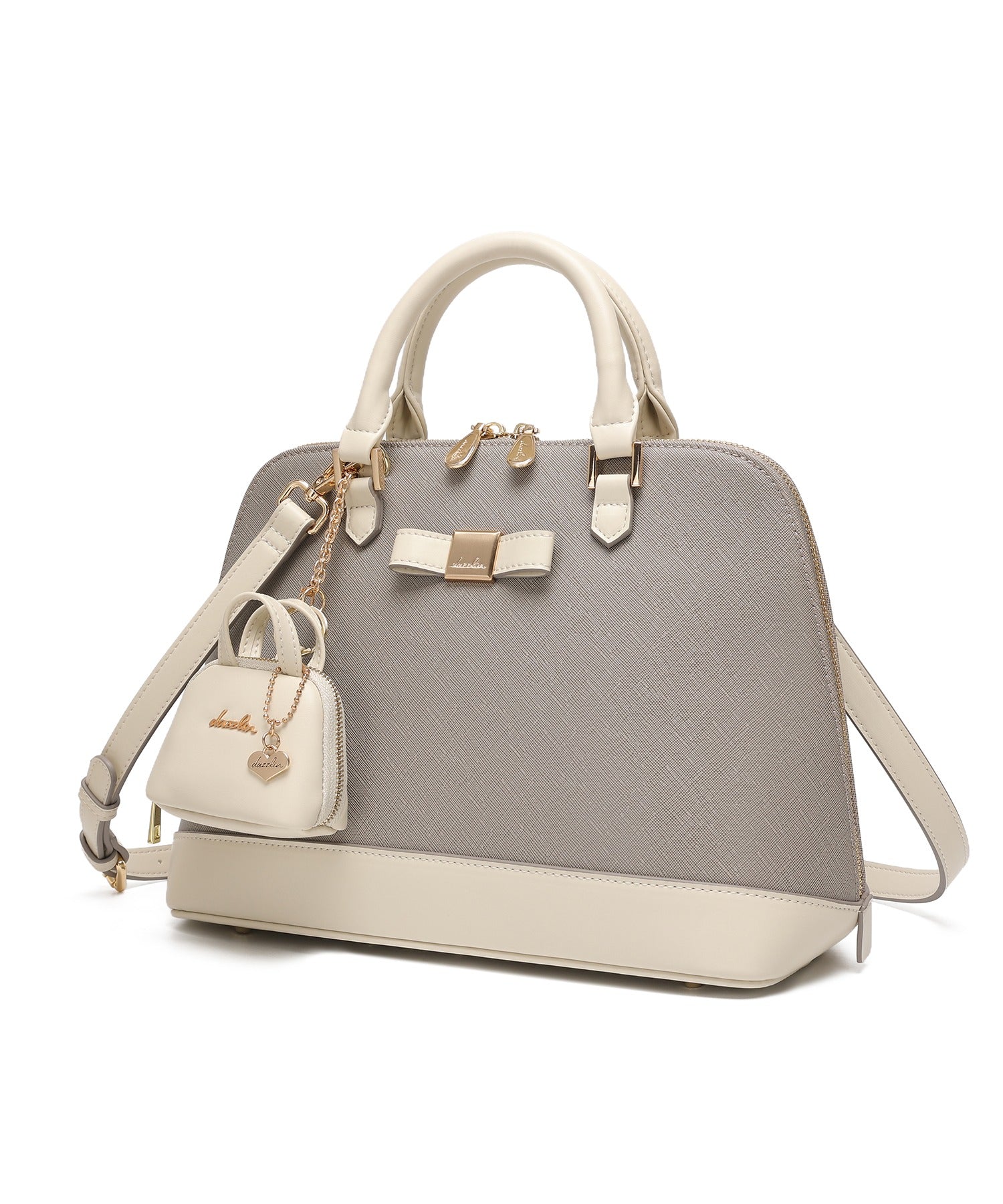 ダズリン dazzlin 【dazzlin/ダズリン】バレッタリボン エコバッグ入バッグチャーム付 ミディアムハンドバッグ （GRY71） GRY71