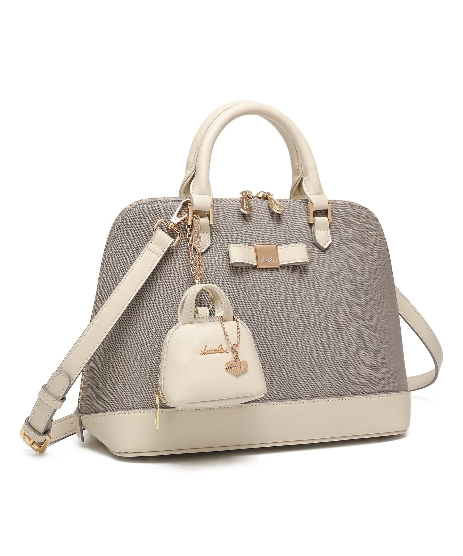 ダズリン dazzlin 【dazzlin/ダズリン】バレッタリボン エコバッグ入バッグチャーム付 ミディアムハンドバッグ （GRY71） GRY71
