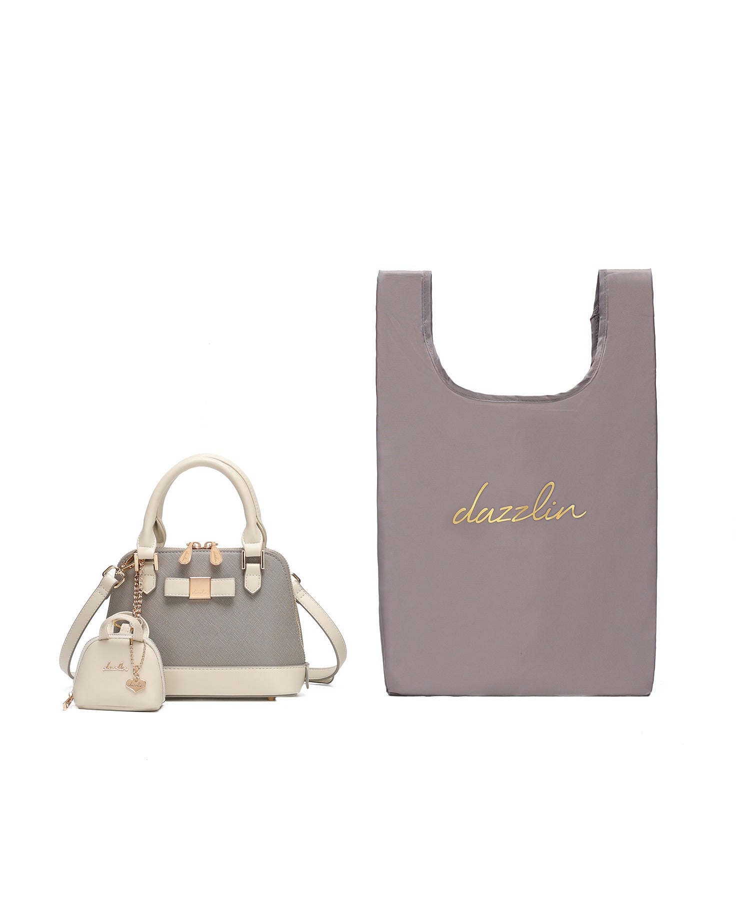 ダズリン dazzlin 【dazzlin/ダズリン】バレッタリボン エコバッグ入バッグチャーム付 ミニハンドバッグ （GRY71） GRY71