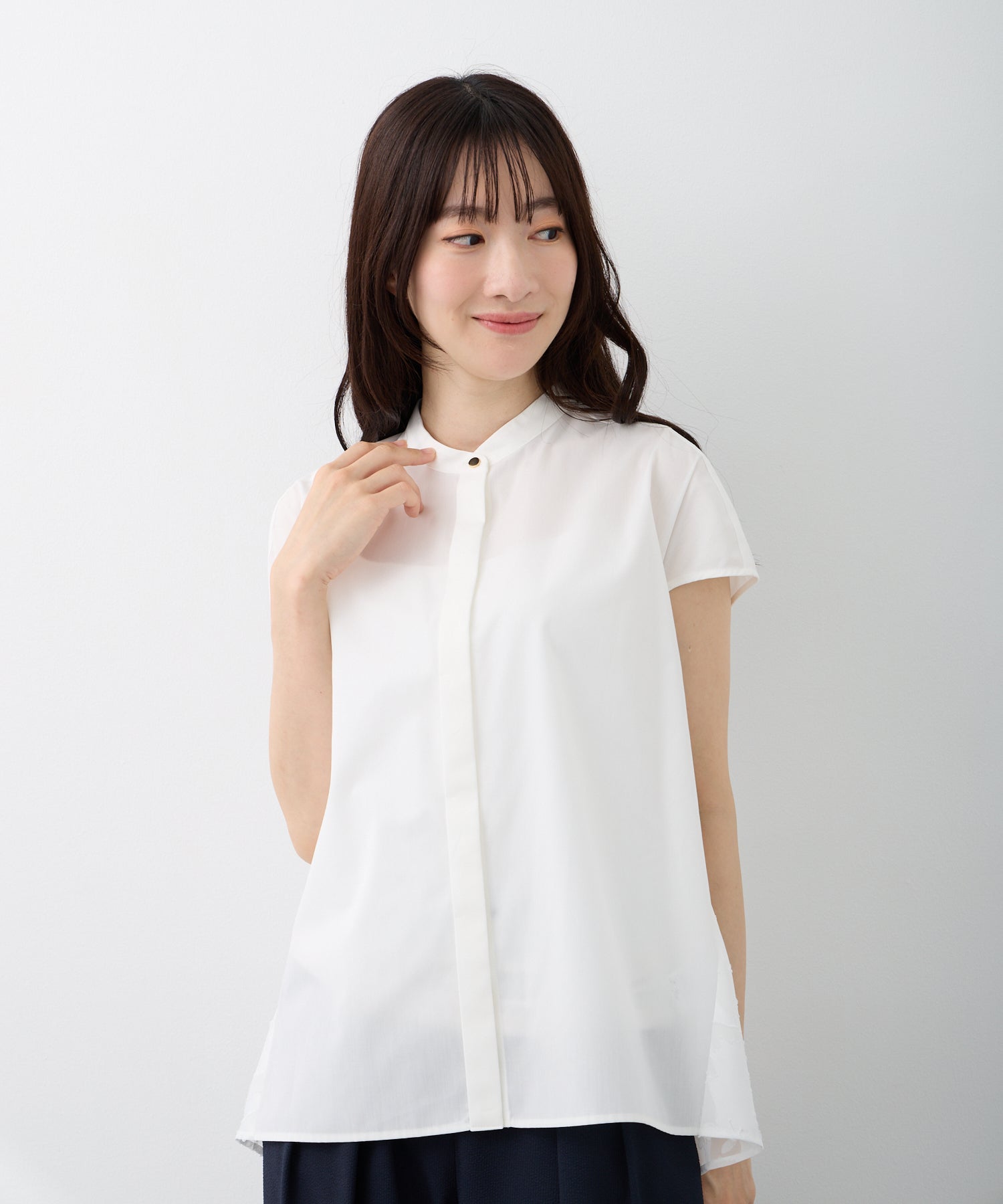 ダブルフェーストーキョー Doubleface Tokyo カットジャガードレイヤードブラウス【日本製】 （オフ） オフ