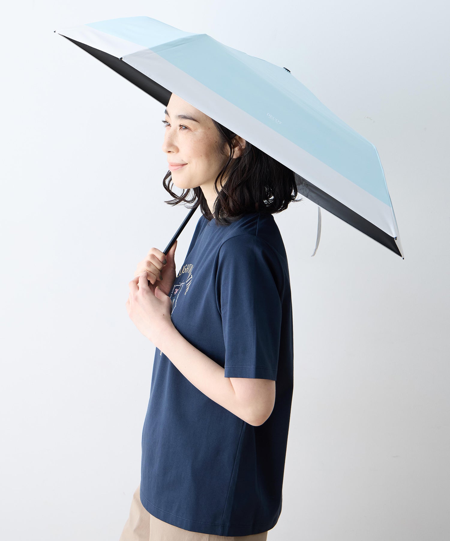 デコイ DECOY 無地折り畳み傘【晴雨兼用】【UVカット】【遮熱】【軽量】 （ネイビー） ネイビー