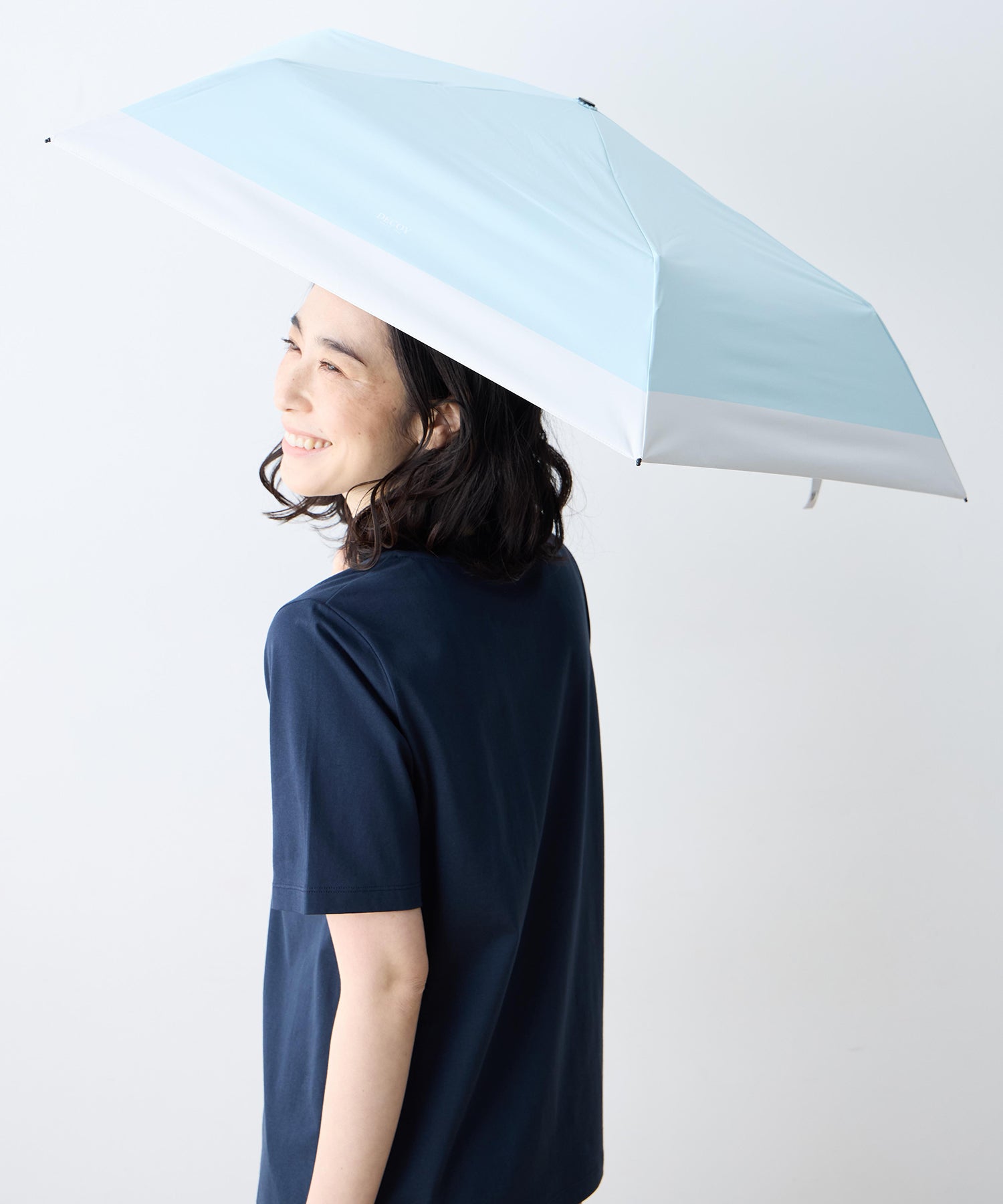 デコイ DECOY 無地折り畳み傘【晴雨兼用】【UVカット】【遮熱】【軽量】 （ネイビー） ネイビー