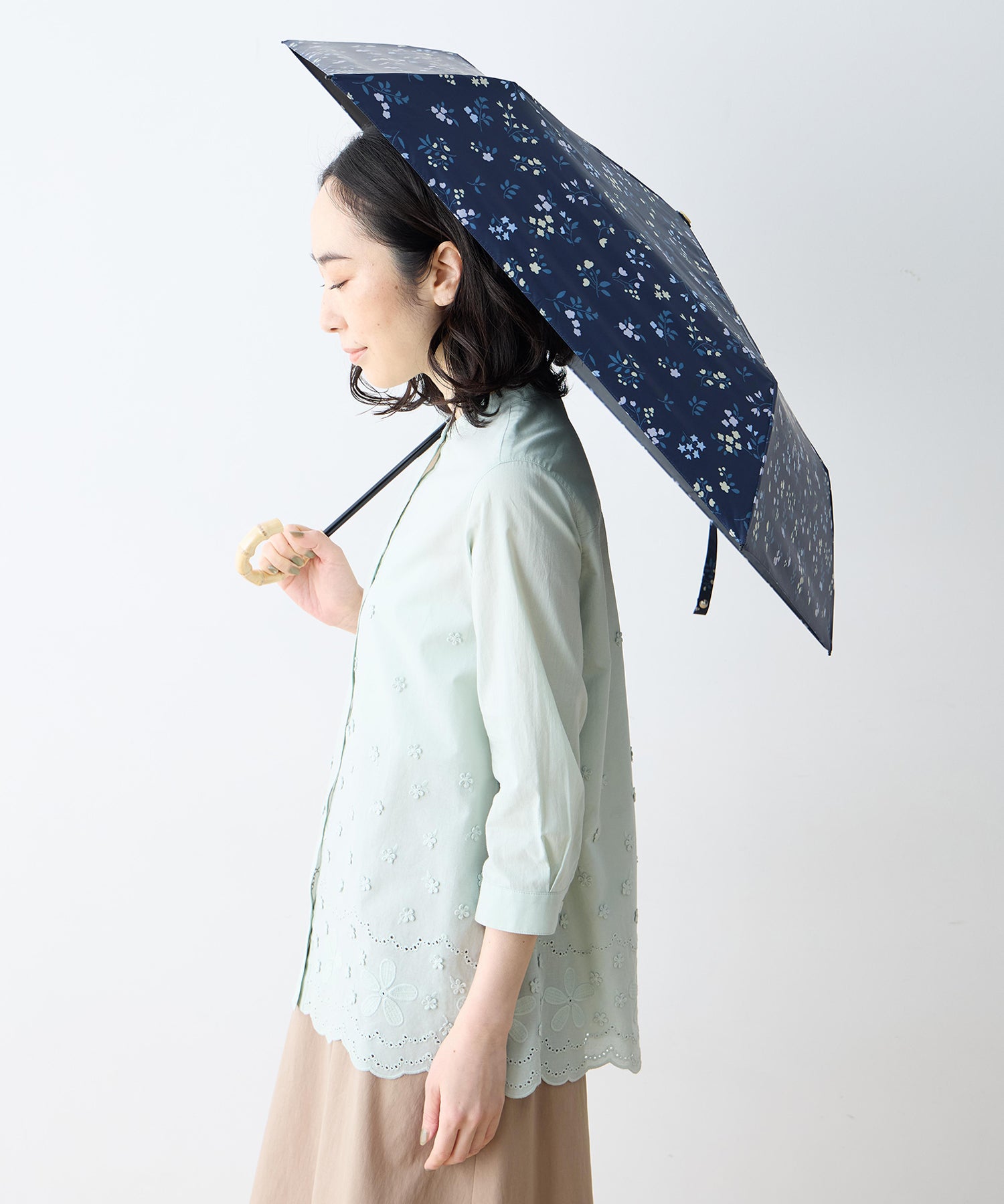 デコイ DECOY 花柄折り畳み傘【晴雨兼用】【UVカット】【遮熱】【軽量】 （グリーン） グリーン