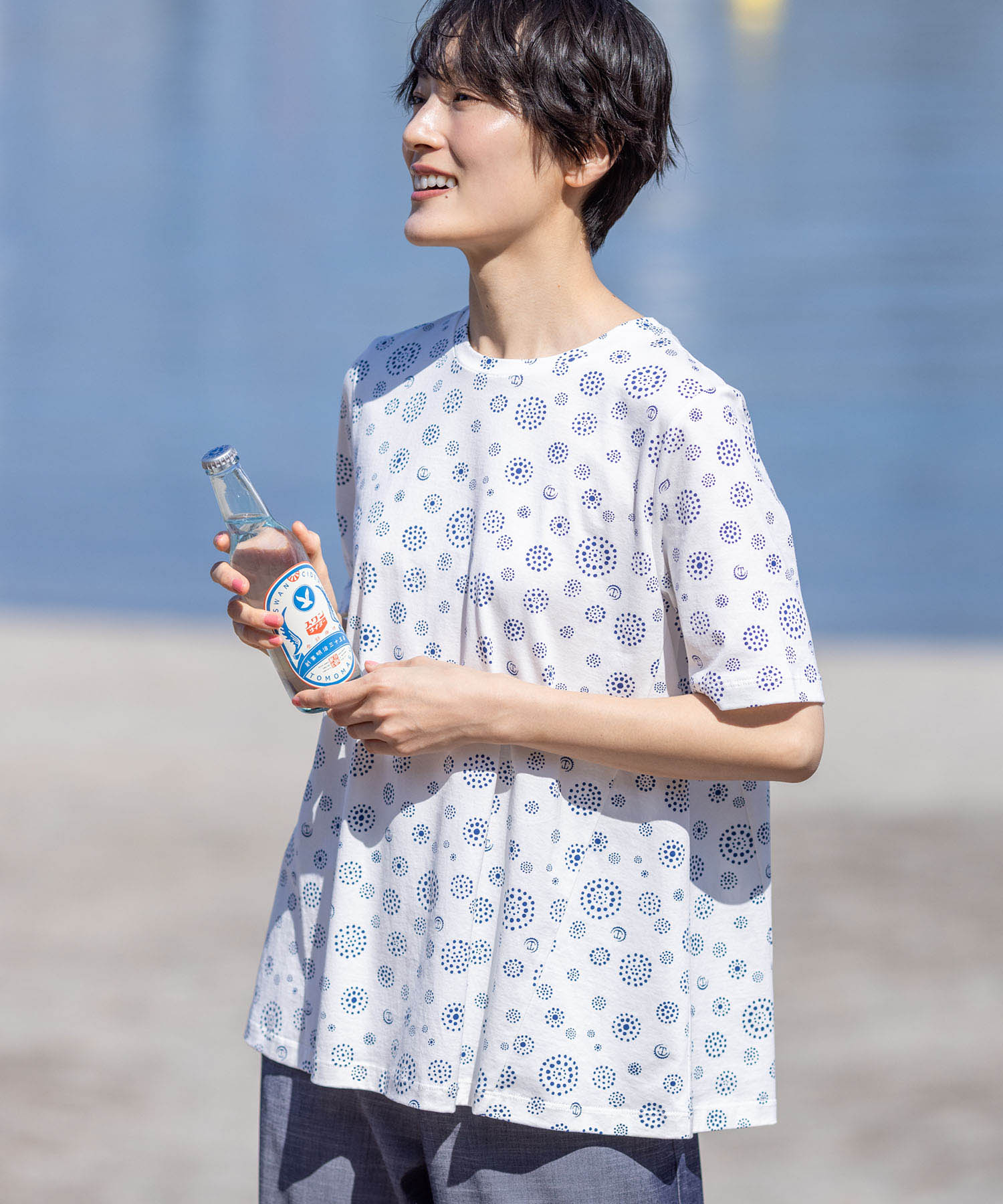 デコイ DECOY 【ひやさら】【UVカット】【友桝飲料コラボ】ドットロゴプリントTシャツ （ホワイト） ホワイト