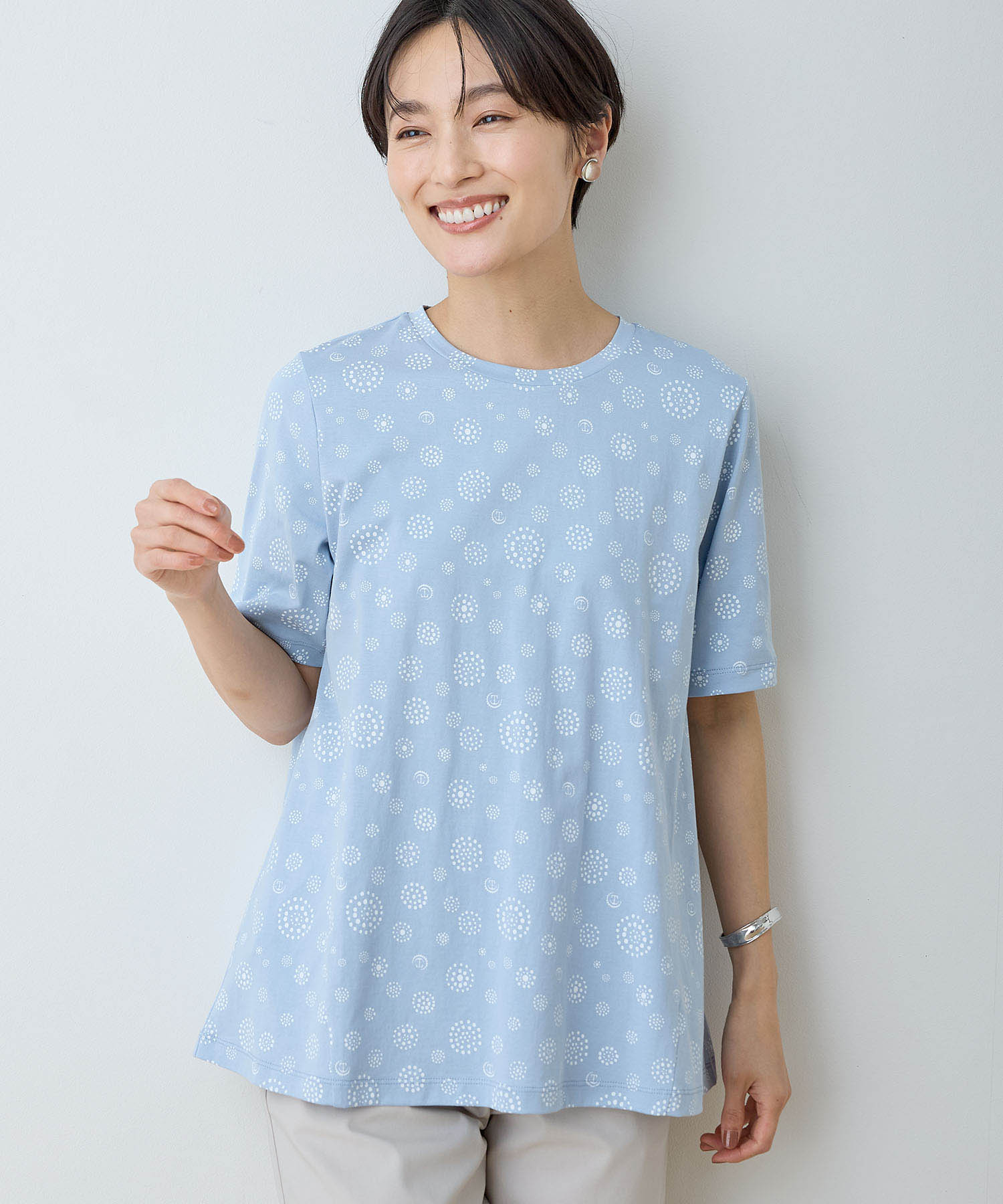 デコイ DECOY 【ひやさら】【UVカット】【友桝飲料コラボ】ドットロゴプリントTシャツ （サックス） サックス
