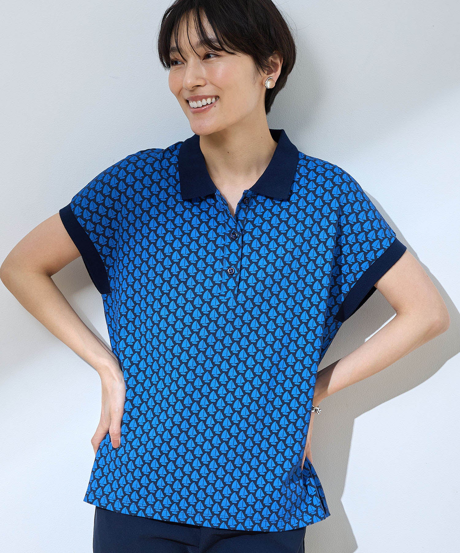 デコイ DECOY 【ひやさら】【UVカット】カノコポロTシャツ （ブルー） ブルー