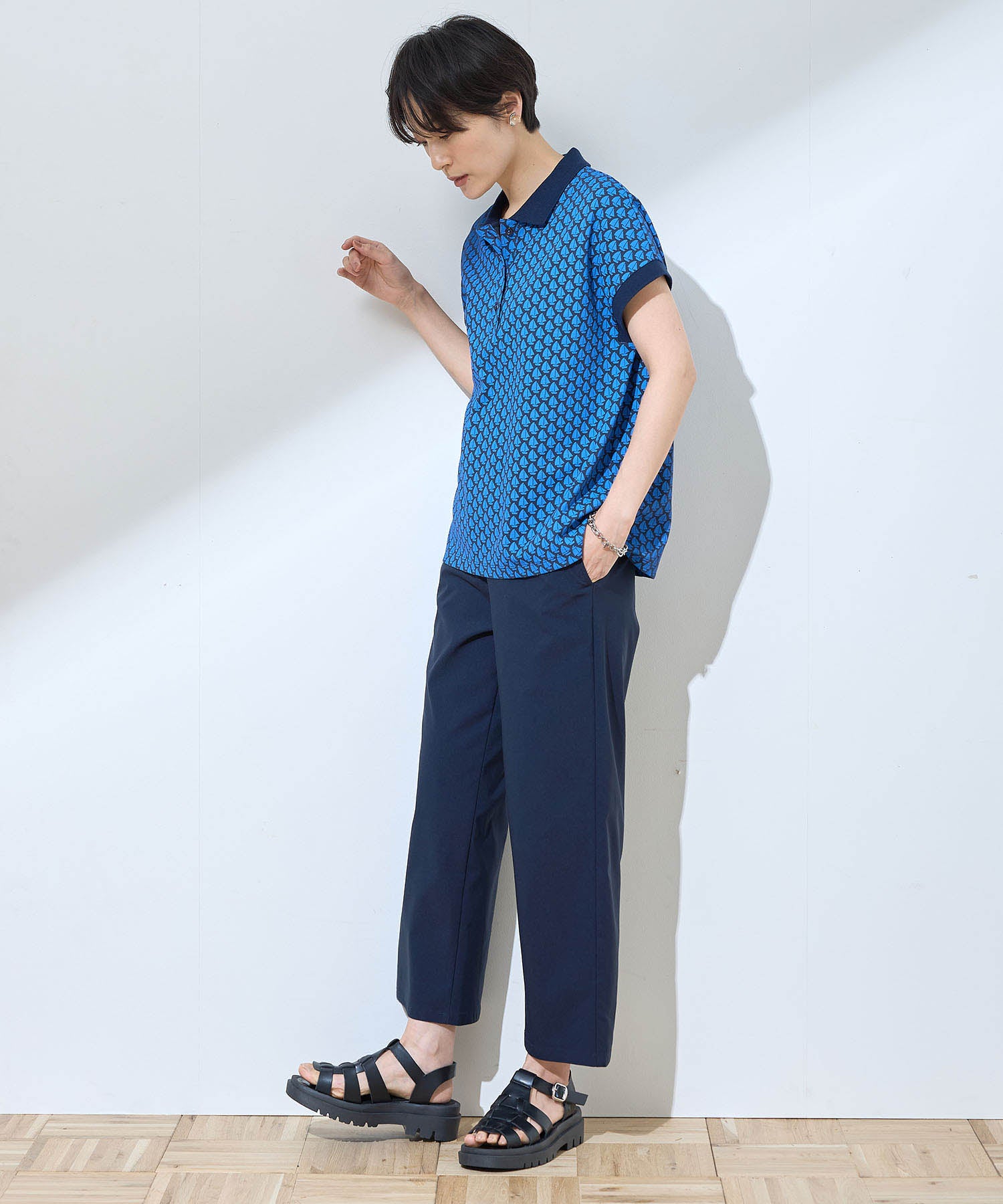 デコイ DECOY 【ひやさら】【UVカット】カノコポロTシャツ （ブルー） ブルー