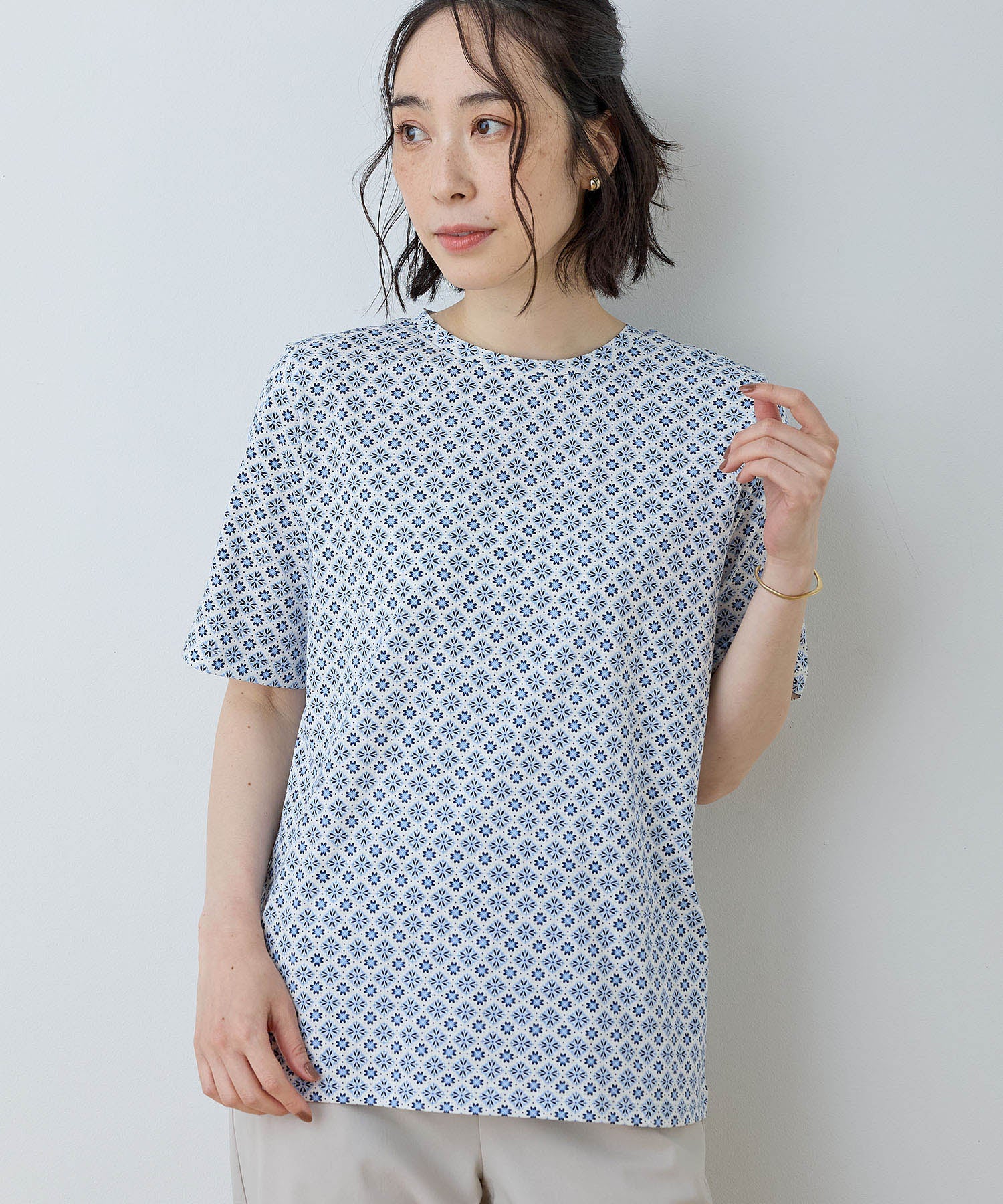 デコイ DECOY 【ひやさら】【UVカット】総プリントTシャツ （ネイビー） ネイビー