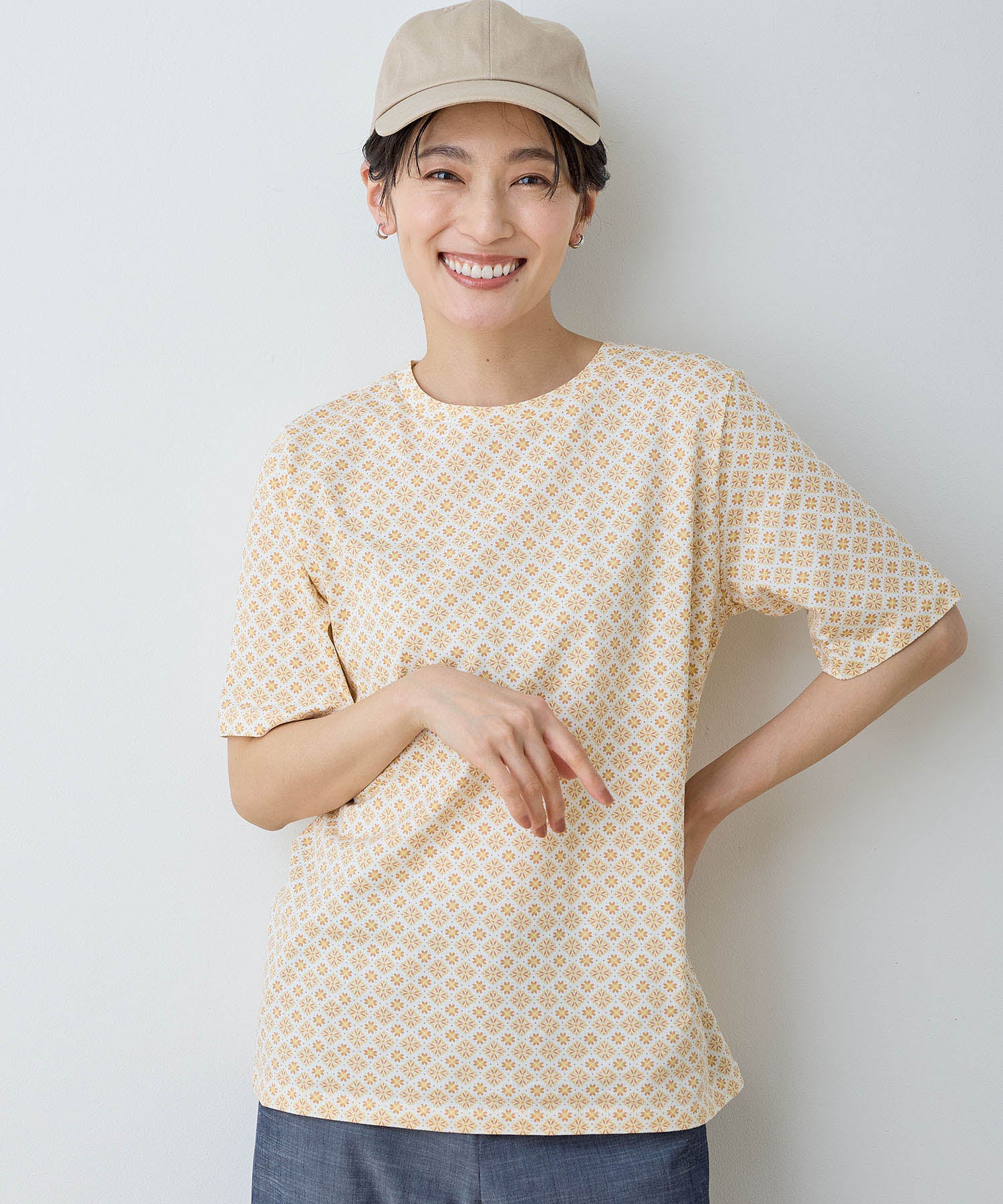 デコイ DECOY 【ひやさら】【UVカット】総プリントTシャツ （ネイビー） ネイビー