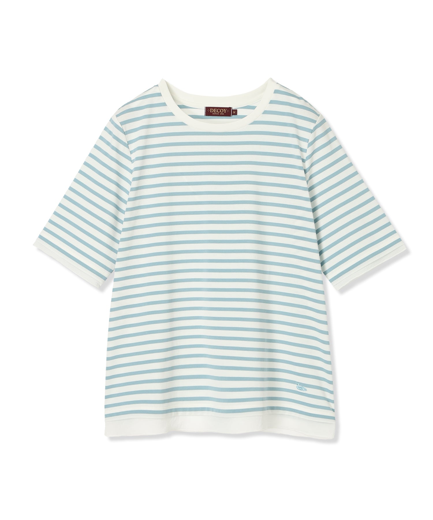 デコイ DECOY 部分シアーボーダーTシャツ （サックス） サックス