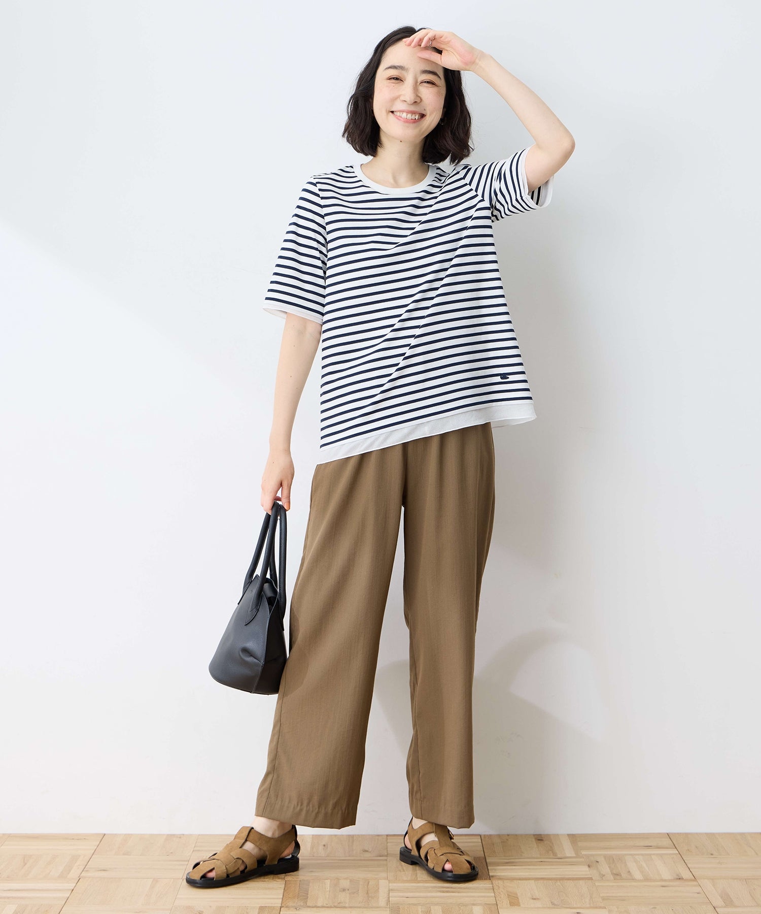 デコイ DECOY 部分シアーボーダーTシャツ （サックス） サックス