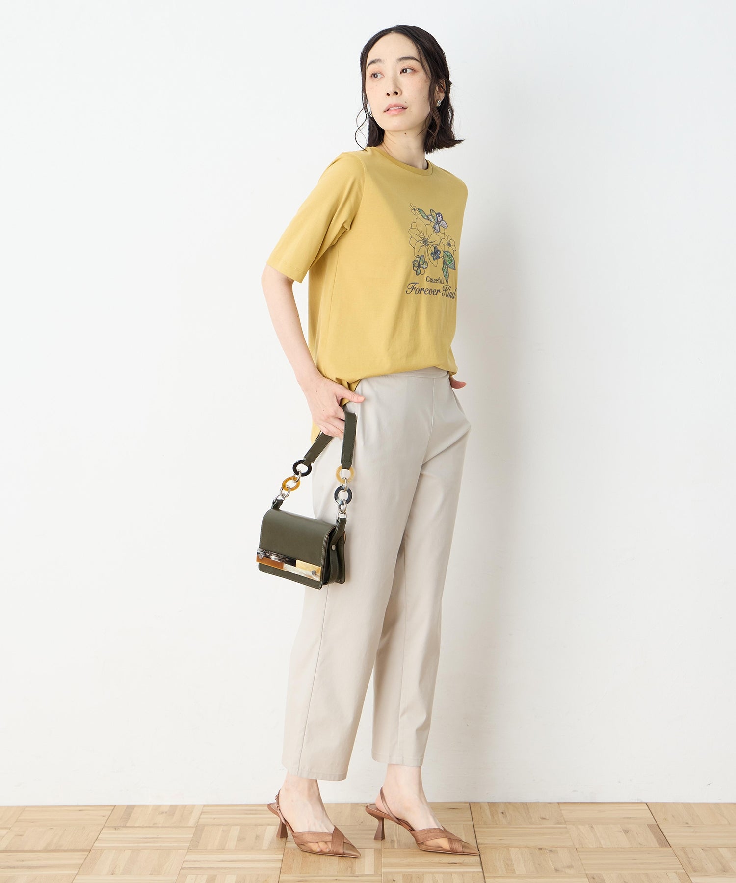 デコイ DECOY 【冷感】【UVカット】ひやさらコットン プリント＆刺繍Tシャツ （ネイビー） ネイビー