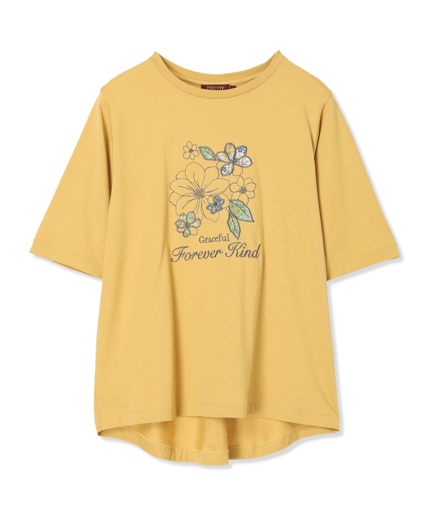 デコイ DECOY 【冷感】【UVカット】ひやさらコットン プリント＆刺繍Tシャツ （ネイビー） ネイビー