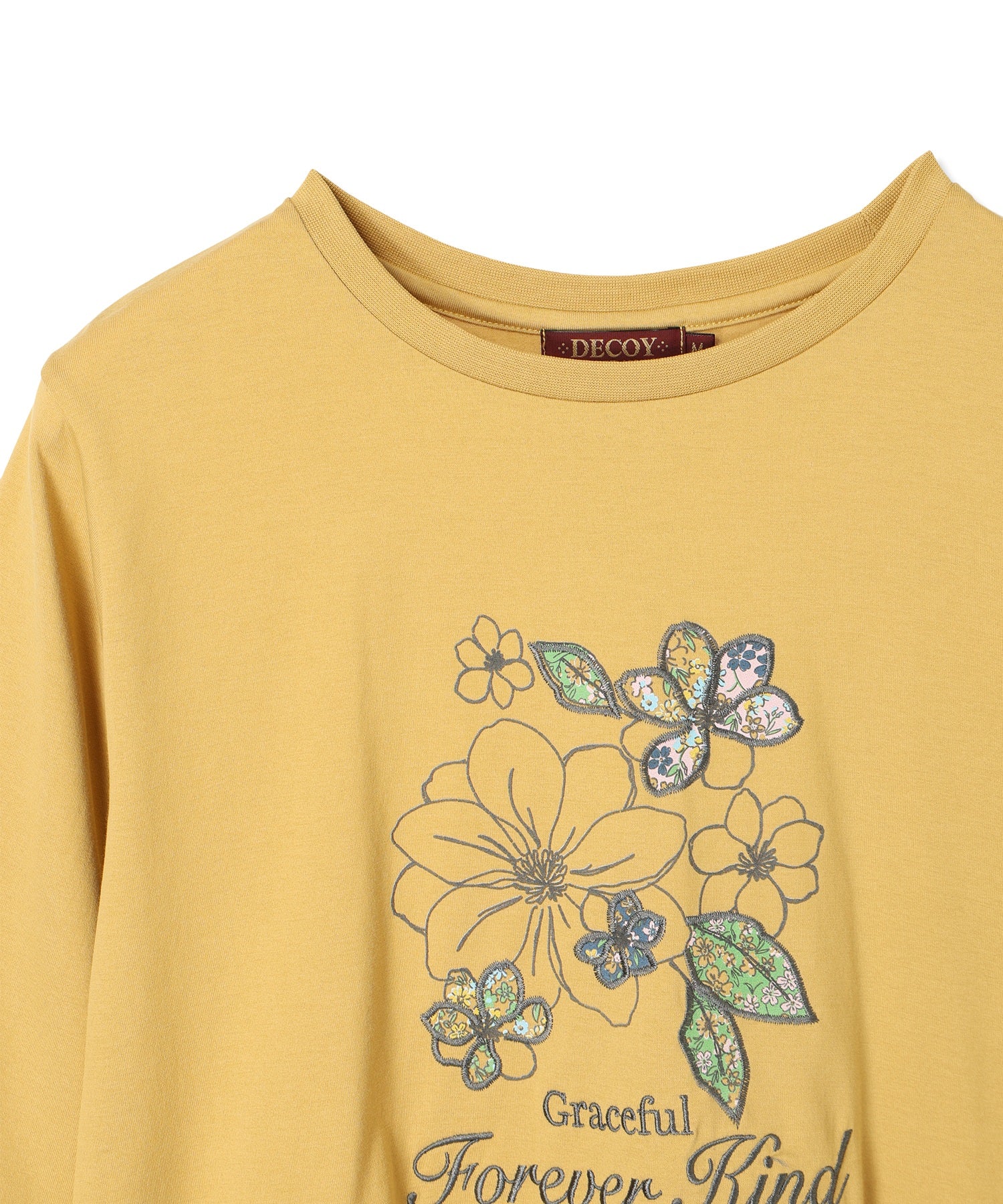 デコイ DECOY 【冷感】【UVカット】ひやさらコットン プリント＆刺繍Tシャツ （ネイビー） ネイビー