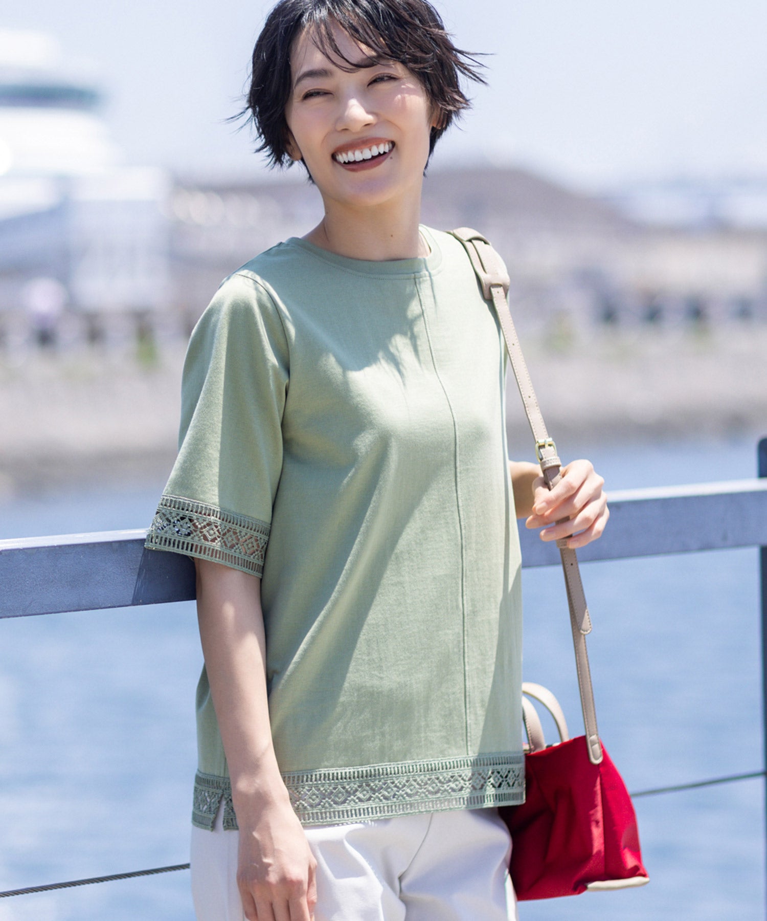 デコイ DECOY 【冷感】【UVカット】ひやさらコットンプレミアムレースTシャツ （ネイビー） ネイビー