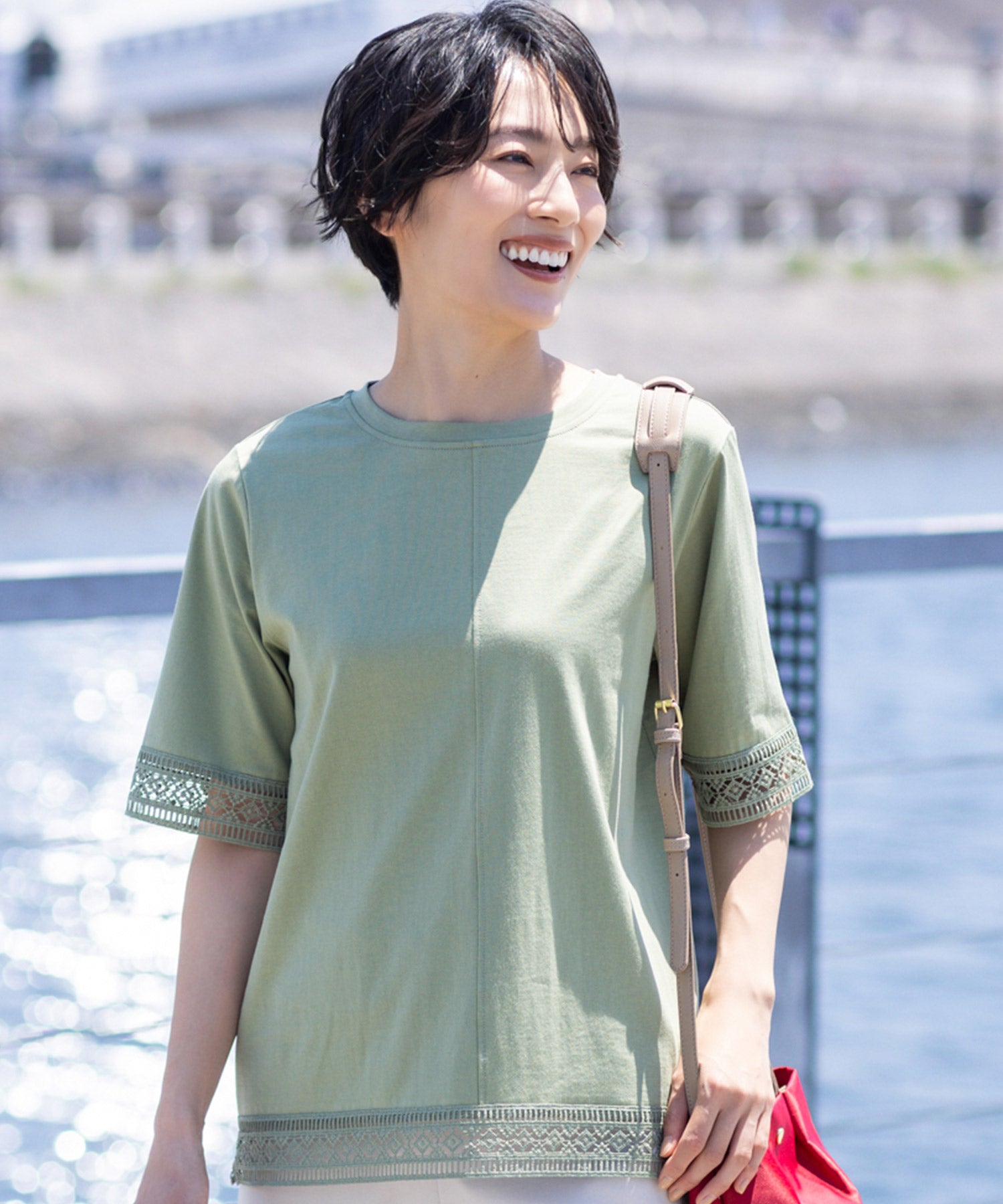 デコイ DECOY 【冷感】【UVカット】ひやさらコットンプレミアムレースTシャツ （ネイビー） ネイビー