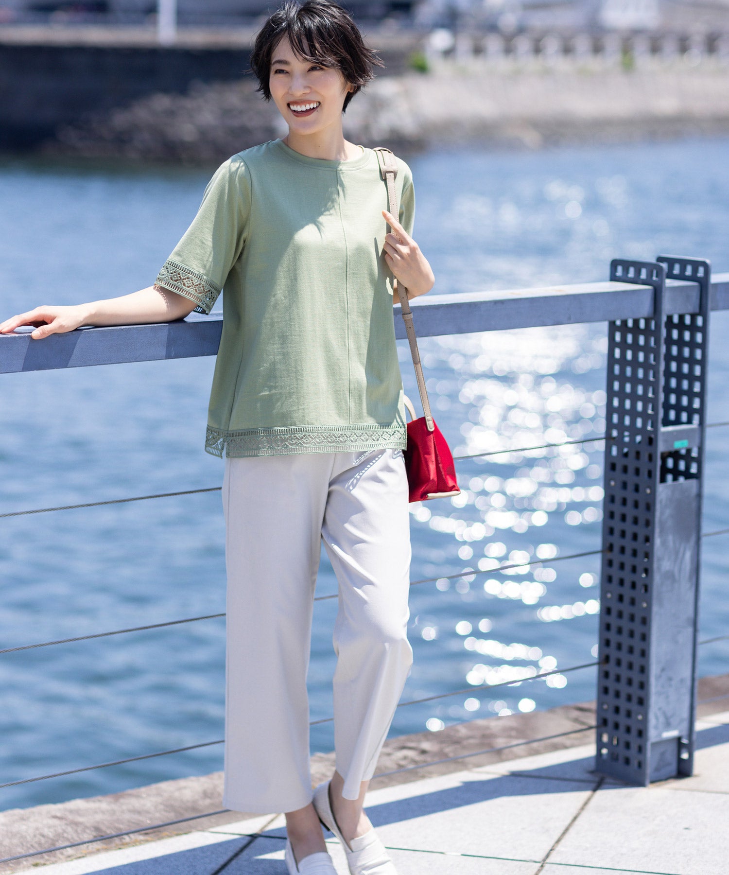 デコイ DECOY 【冷感】【UVカット】ひやさらコットンプレミアムレースTシャツ （ネイビー） ネイビー