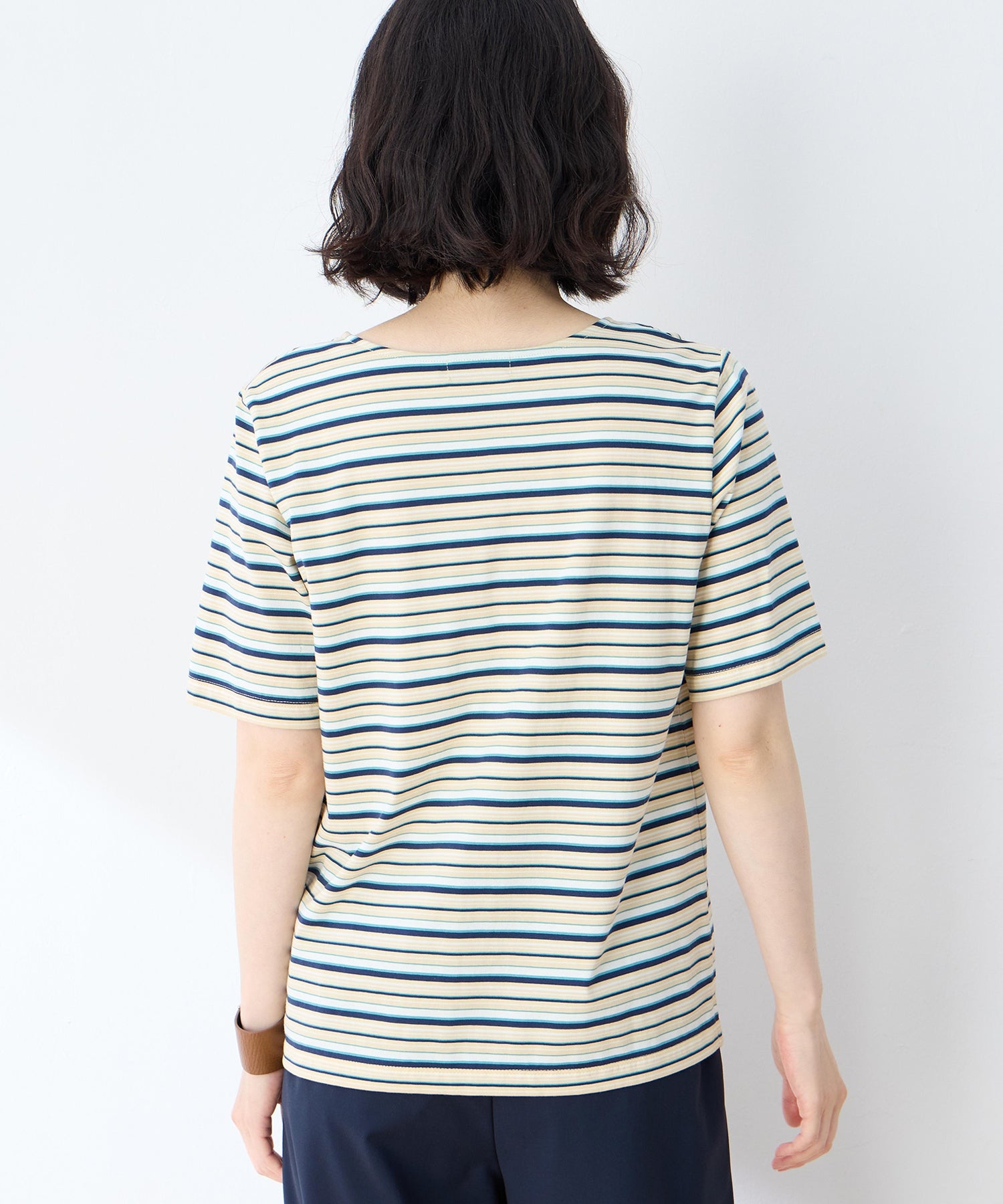 デコイ DECOY 【冷感】【UVカット】ひやさらコットンプレミアムマルチボーダーTシャツ （グリーン） グリーン