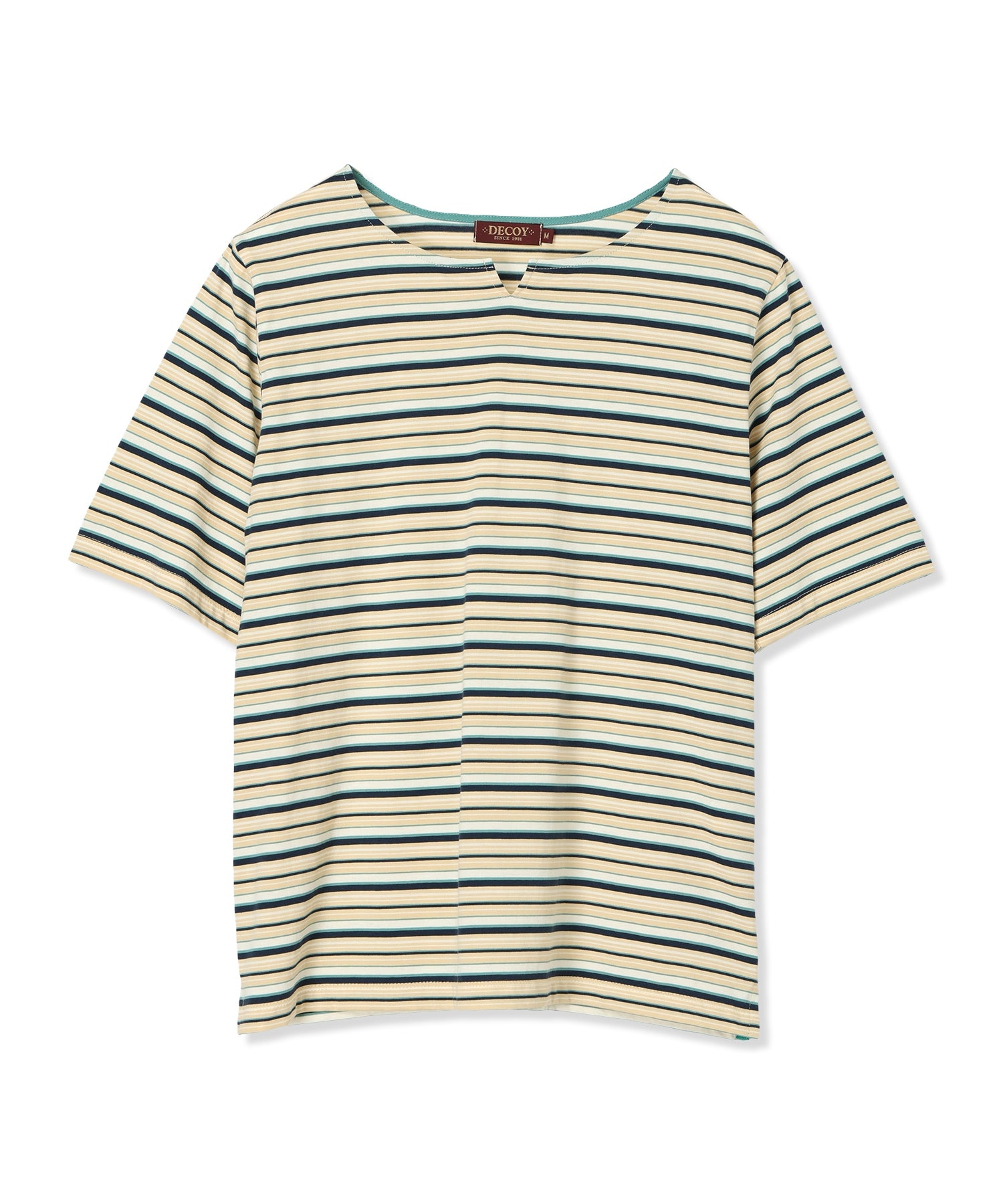 デコイ DECOY 【冷感】【UVカット】ひやさらコットンプレミアムマルチボーダーTシャツ （グリーン） グリーン