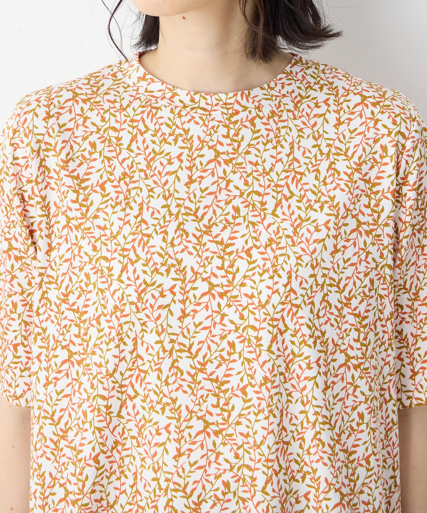 デコイ DECOY 【冷感】【UVカット】ひやさらコットンプレミアム袖ギャザーチュニックTシャツ （オレンジ） オレンジ