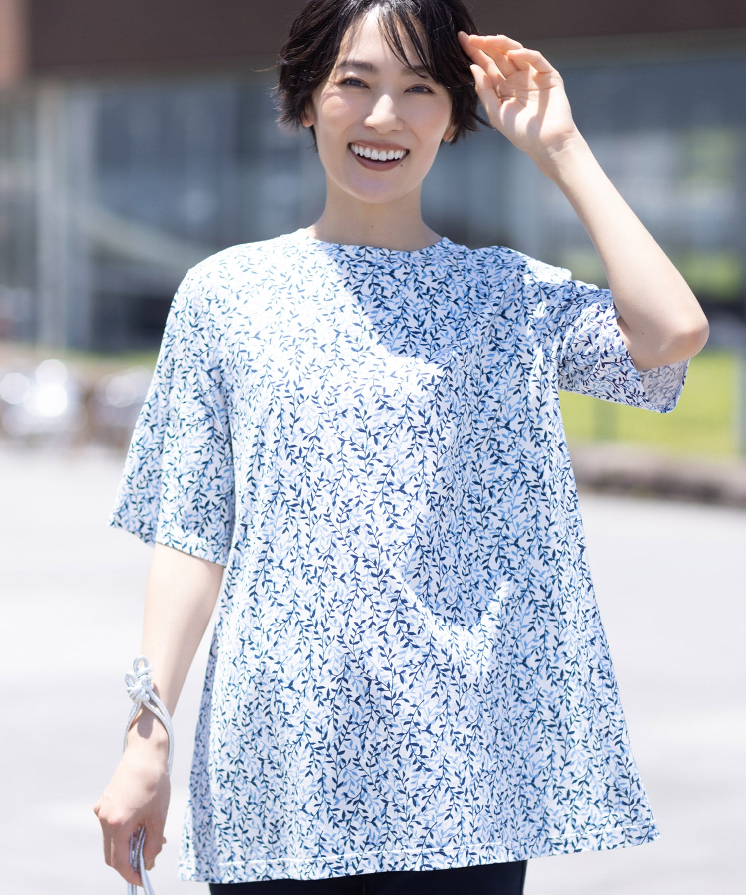 デコイ DECOY 【冷感】【UVカット】ひやさらコットンプレミアム袖ギャザーチュニックTシャツ （オレンジ） オレンジ