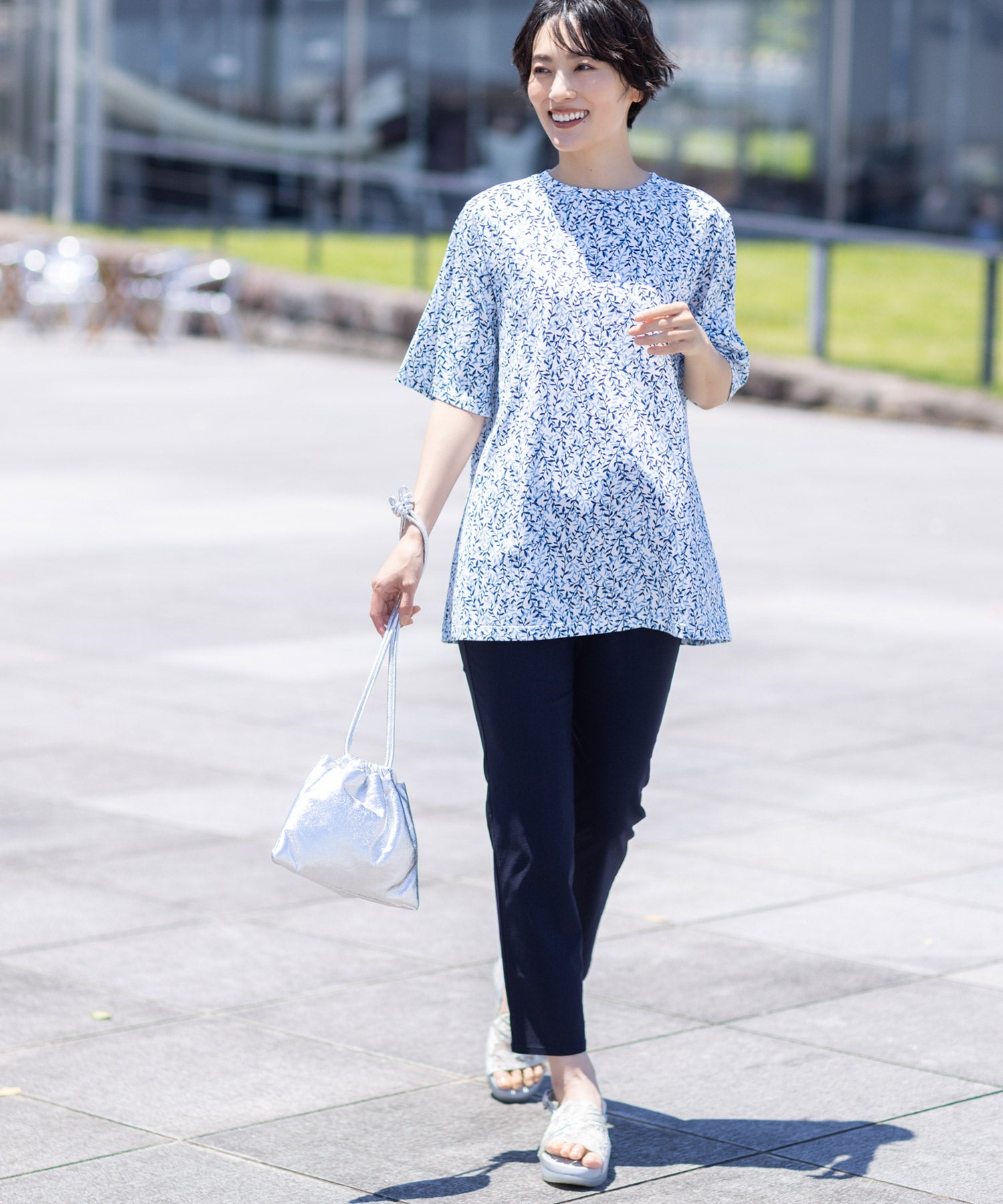 デコイ DECOY 【冷感】【UVカット】ひやさらコットンプレミアム袖ギャザーチュニックTシャツ （オレンジ） オレンジ
