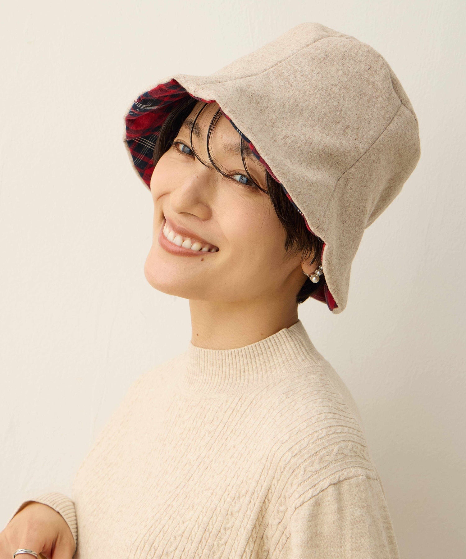 デコイ DECOY ツバ裏チェックハット （ネイビー） ネイビー