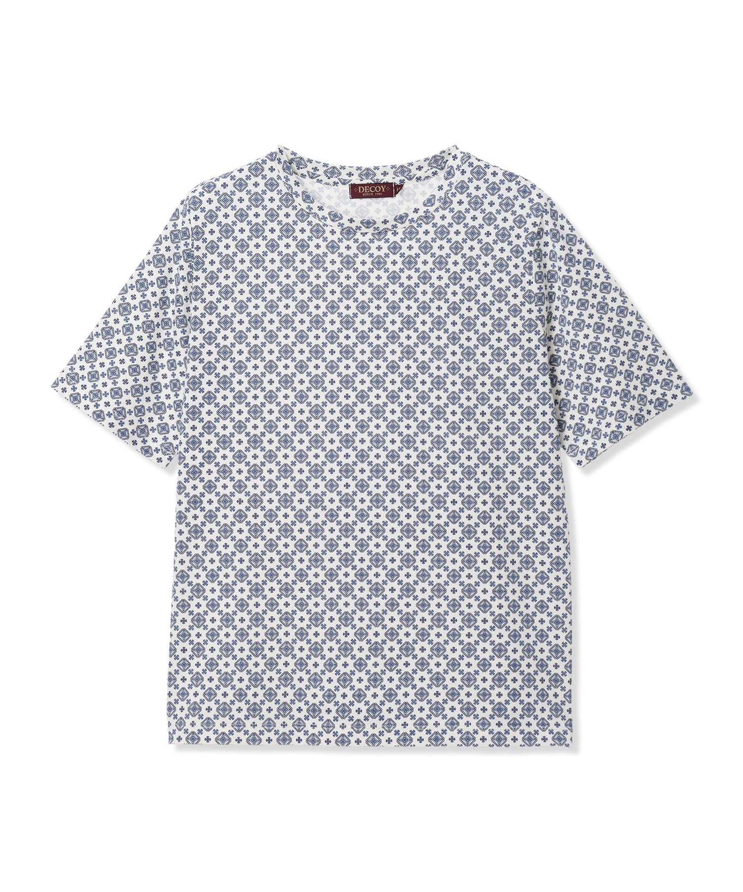 デコイ DECOY 【ひやさらコットン】小紋柄プリントTシャツ【綿100％・接触冷感・UVカット】 （グリーン） グリーン