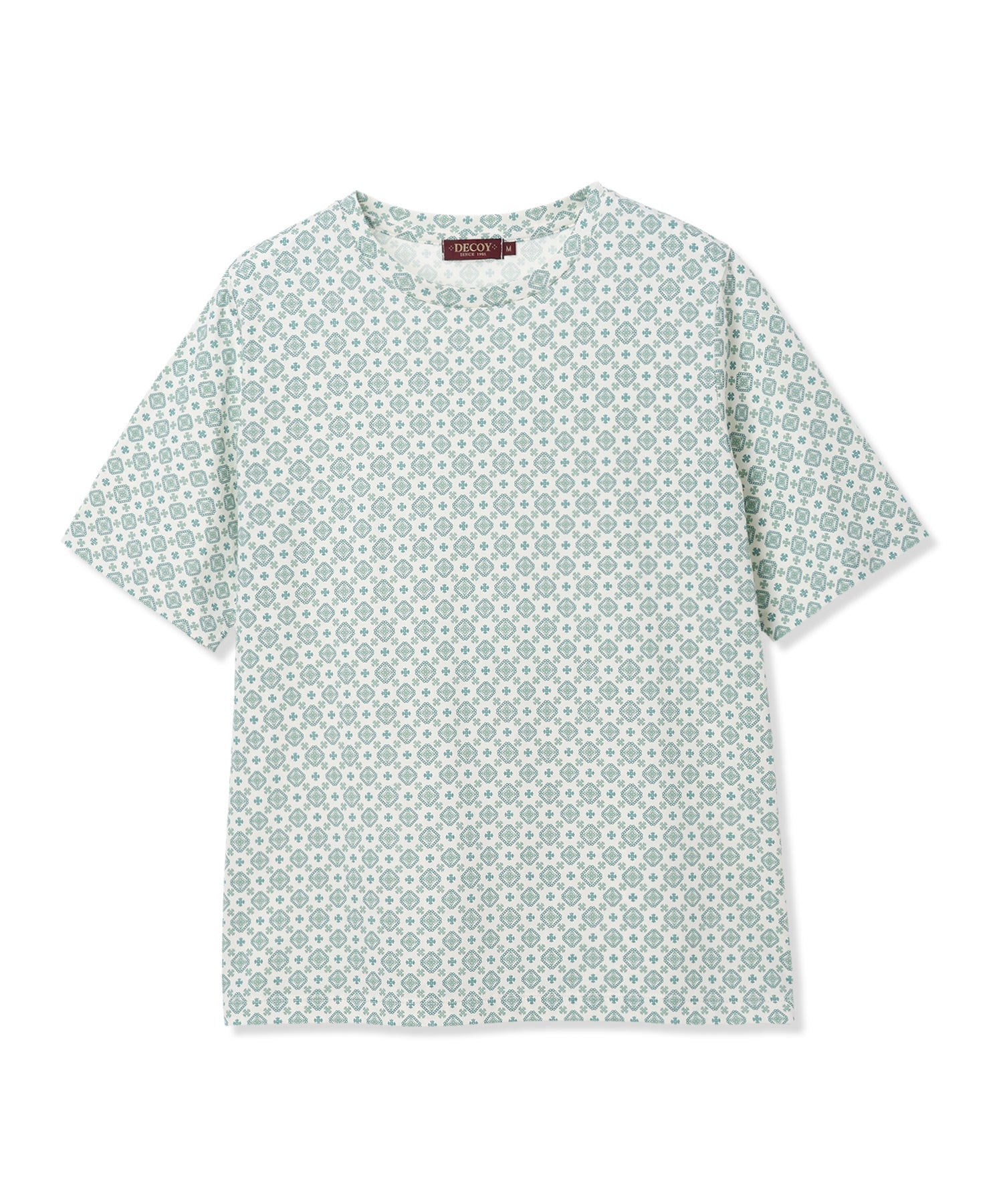 デコイ DECOY 【ひやさらコットン】小紋柄プリントTシャツ【綿100％・接触冷感・UVカット】 （グリーン） グリーン