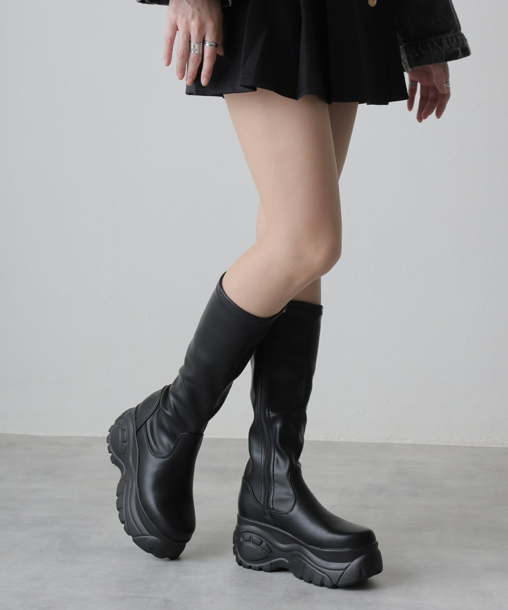 Demeter Lightweight Thick Sole Sneaker-Style Stretch Long Boots