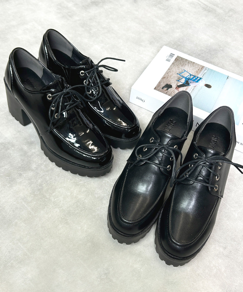 デメテル DEMETER 選べる2デザイン 厚底 タンクソール レースアップ マニッシュシューズ （ブラックスムース(ステッチ2134)） ブラックスムース(ステッチ2134)