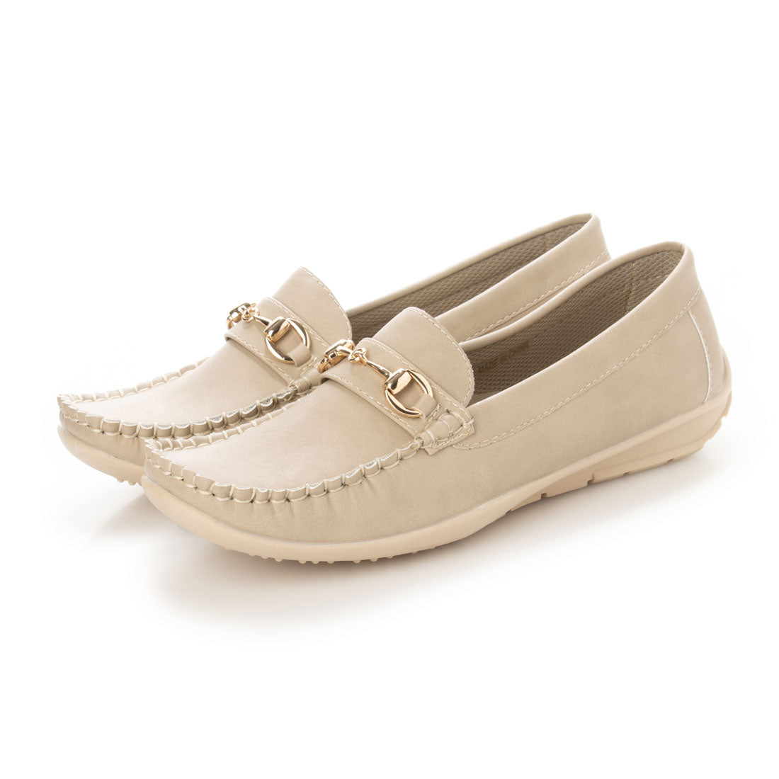 デメテル DEMETER ソフトレザーで履き心地抜群 ビット付きドライビングシューズ （ベージュ） ベージュ