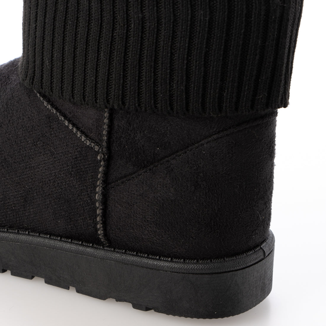 DEMETER Fluffy volume fur knit mouton boots