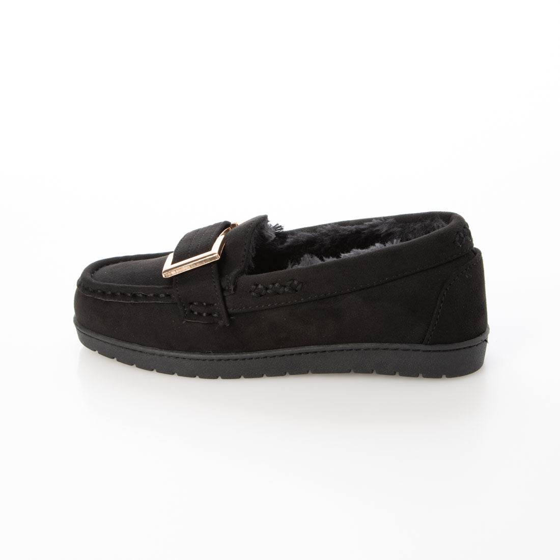 DEMETER Fluffy buckle fur moccasins